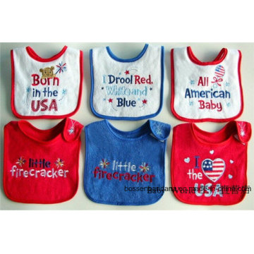 Индивидуальный дизайн вышитый хлопковой трюк рекламный ролик Baby Wear Bib